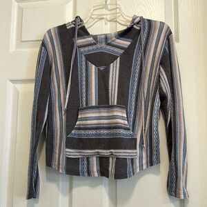 Pullover Baha Shirt (not a jacket) With Hood and Front Pocket